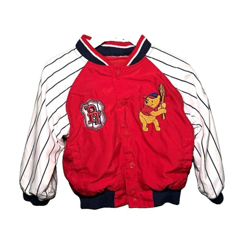 Vintage Disney Winnie the Pooh Embroidered Varsity Bomber Jacket (Approx. 2T-3T)